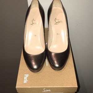 Christian Louboutin bronze heels